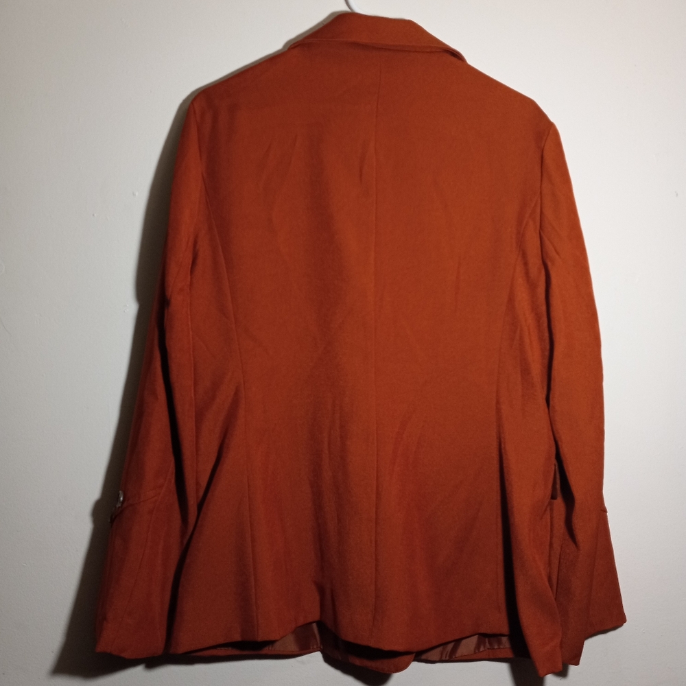 Shein Women’s New Straight Cut Buttoned Orange Blazer Sz XL - Picture 3 of 3